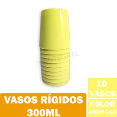 Vasos Rígidos Cónicos Cumpleaños Hermosos Colores Pastel 300ml