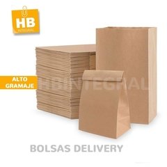 Bolsas para delivery fondo cuadrado - 26x12x8 - Kraft Marrón N1 - HB Integral - Todo en un solo lugar!