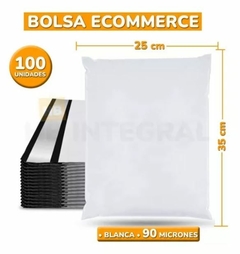 BOLSA SOBRES ECOMMERCE C/ADHESIVO BLANCO 25X35 x100