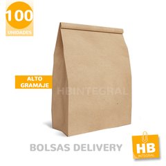 Bolsas para delivery fondo cuadrado - 26x12x8 - Kraft Marrón N1 - comprar online