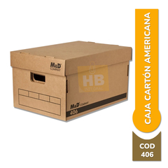 CAJA ARCHIVO MYD 406 CARTON AMERICANA 42x32x25 C/TAPA SUPER REFORZADA