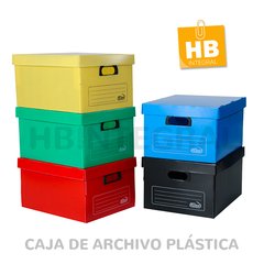 CAJA ARCHIVO PLASTICO PLANA 804 CON TAPA AMERICANA 45x35x25 cm - Pack x10