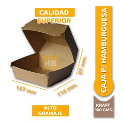 Estuche/caja para hamburguesas tamaño grande x 50 un. - comprar online
