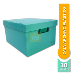 CAJA ARCHIVO PLASTICO C/TAPA PLANA 804 PASTELES 45x35x25 cm - Pack x10 - tienda online