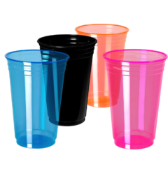 Vasos 300cc Plástico Descartable Colores Neon Brilla Oscuridad - HB Integral - Todo en un solo lugar!