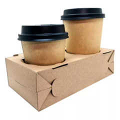 Imagen de Portavasos Descartable Doble Cafe Delivery Take Away X100u