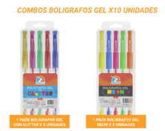 COMBO BOLIGRAFOS - 10 Bolígrafos Gel 5 Con Glitter + 5 Neon Hermosos Colores! - comprar online