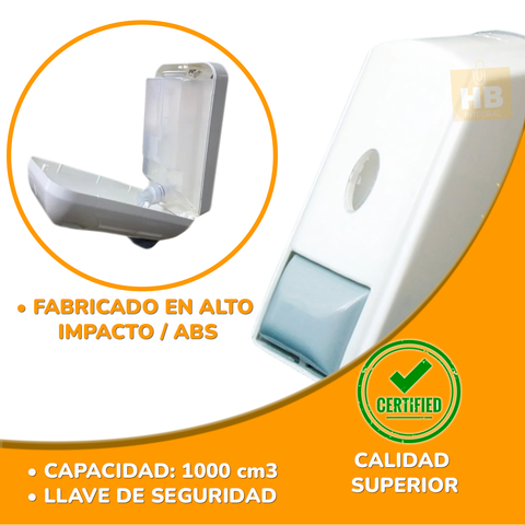 Dispenser para Jabón Liquido Blanco con Tecla Gris