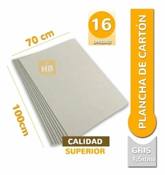 CARTON GRIS 1.5 mm 70x100 cm x16 UNID - comprar online