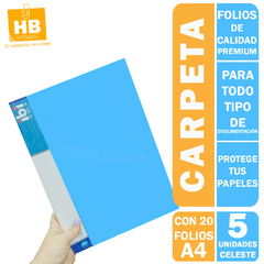 CARPETA CON FOLIOS A4 20 FOLIOS - comprar online