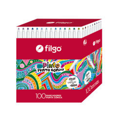 Marcadores Filgo Colores Punta Conica Fibras Caja X100 - comprar online