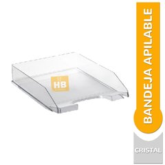 BANDEJA PAPELERA AUTOAPILABLE SIMPLE A4 CRISTAL