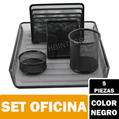 Set Organizador De Escritorio X5 Piezas Metálicas - comprar online