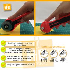 Cutter Circular Rotativo 45mm Corte Cortante Desgarrar Tela cuero - HB Integral - Todo en un solo lugar!