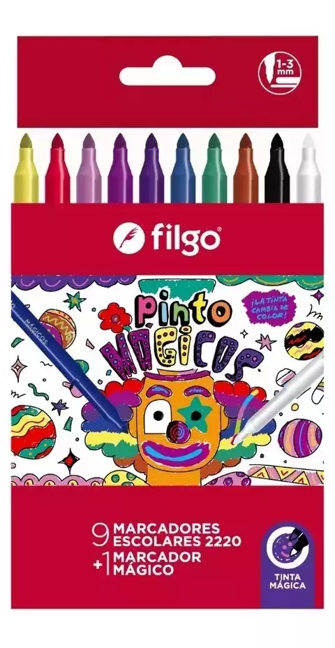Marcadores Fibras Filgo Pinto Magicos Escolar X10 Colores