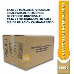 Dispenser Acero Inoxidable + Caja Toallas Intercaladas Blanca