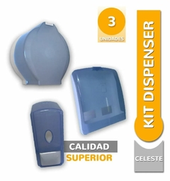 Kit Dispenser - Jabón Liquido -toallas Mano- Papel Higiénico Celeste - comprar online
