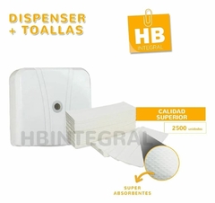 Dispenser Toalla Intercalada + Caja de toallas blancas - comprar online