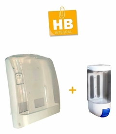 Dispenser Toalla Intercalada + Dispenser Jabon Liquido Cristal