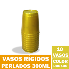 Vasos Rígidos Cónicos Cumpleaños Hermosos Colores Pastel 300ml