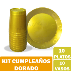 Kit Platos Y Vasos Plástico Rígido Fiestas Cumpleaños - tienda online