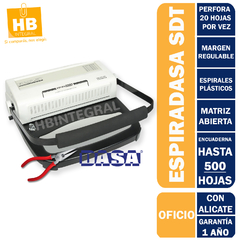 COMBO 12 - ESPIRALADORA OFICIO C/ALICATE + PLASTIFICADORA DASA LM240 + GUILLOTINA A4 BASE METÁLICA - comprar online