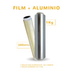 Rollo Film Adherente 38x300 Mts + Rollo Papel Aluminio 1 Kg en internet