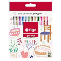 Lapiceras Roller Filgo Gel Pop Pastel Boutique X 12 Unidades