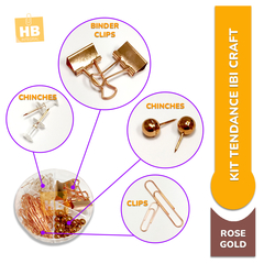 Set De Oficina Circular Ibicraft Tendance Kit Clip + Chinche + Binder Rose Gold en internet