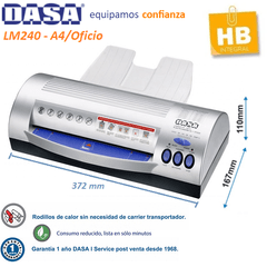 COMBO 11 - ESPIRALADORA DASA PERSONAL A4 C/ALICATE + PLASTIFICADORA DASA LM240 + GUILLOTINA A4 en internet