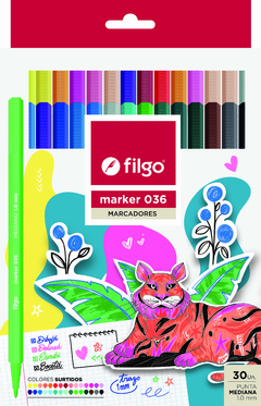 Marcadores Filgo Marker 036 Colores Surtidos - Estuche X 30 unidades