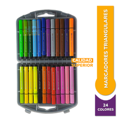 Marcadores Triangulares Valija X24 Colores Ezco Hermosos! - comprar online