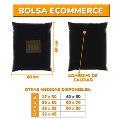 SOBRES BOLSAS E-COMMERCE C/ADHESIVO 40x60 90 MIC. NEGRO x100 en internet