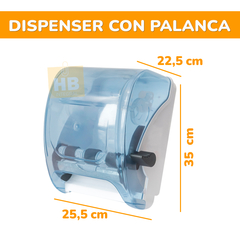 DISPENSER DE TOALLA PARA MANO EN ROLLO BOBINA 300MTS CON PALANCA - comprar online