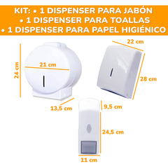 Kit Dispenser - Jabón Liquido -toallas Mano- Papel Higiénico - comprar online