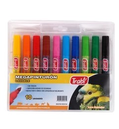 MARCADOR ESCOLAR TRABI MEGAPINTURON x10 COLORES