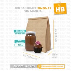 Bolsas para delivery - 30x20x10 - Kraft Marrón N3 en internet