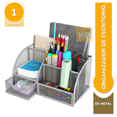 ORGANIZADOR DE ESCRITORIO METAL PORTATACO PORTALAPIZ - 7 divisiones - comprar online