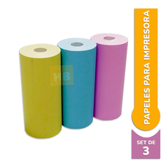 Papel Para Mini Impresora Inalambrica Set X3 Colores Pastel