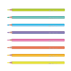 Lapices De Colores Fluo X 8 Unidades Triangulares Madera - comprar online