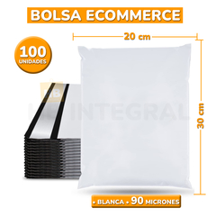 BOLSA SOBRES ECOMMERCE C/ADHESIVO BLANCO 20x30 x100