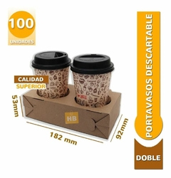 Portavasos Descartable Doble Cafe Delivery Take Away X100u - comprar online