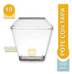 Pote Cristal Con Tapa Rígido Finger Food 180ml X10u. - comprar online