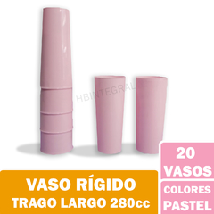 Vaso Trago Largo Rigido Colores Pastel 280cc Hermosos! - tienda online