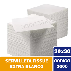 Servilletas Papel 30x30 Cod1000 Blanco Linea Dorada X Caja