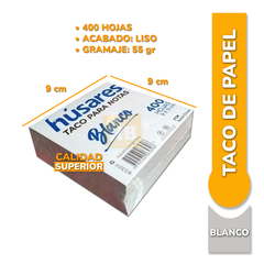 Taco De Papel 9x9 Cm Blanco X400 Hjs 55 Grs - comprar online