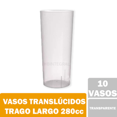 Vaso Descartable Fiesta Trago Largo Color Transparente en internet