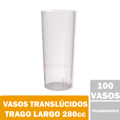 Vaso Descartable Fiesta Trago Largo Color Transparente - tienda online