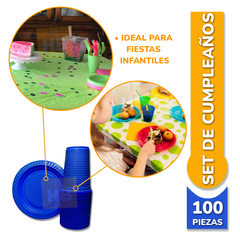 50 Platos Y 50 Vasos Descartables Colores Set Cumpleaños - comprar online