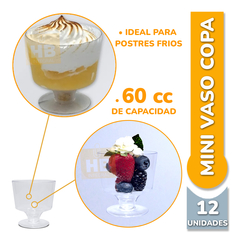 Mini Copa Vaso Pote Para Postre Shot Catering 60cc X12 Uni en internet